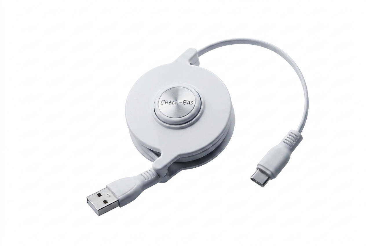 Check-Bas Retractable USB Kablo - USB to Type-C ve USB to iPhone
